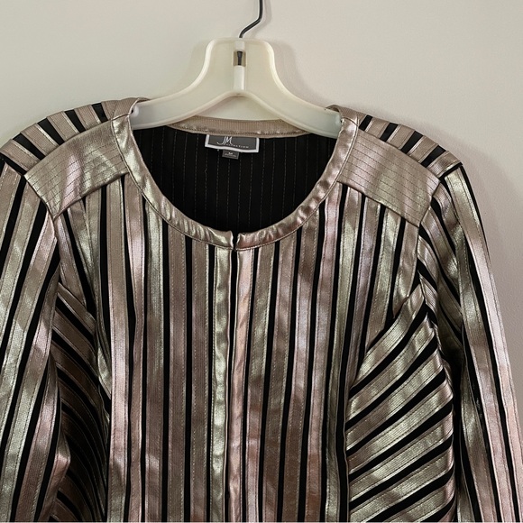 JM Collection Gold & Black Luxe Stripe Jacket Sz M New with Tags - Picture 2 of 6
